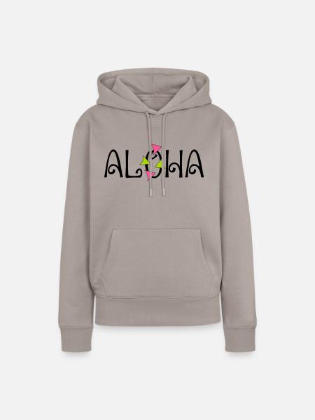 ALOHA - Frauen Premium Bio Hoodie - Taupe