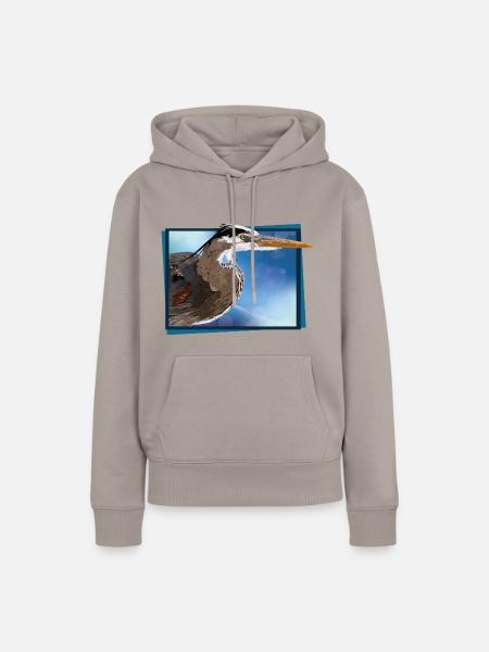 Blauer Reiher - Frauen Premium Bio Hoodie - Taupe