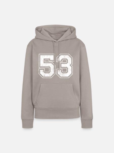 Anzahl 53 - Frauen Premium Bio Hoodie - Taupe