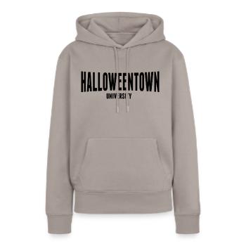 spooky vibes witch club halloween spruch kürbis - Frauen Premium Bio Hoodie - Taupe - Vorne - Julia (174cm)