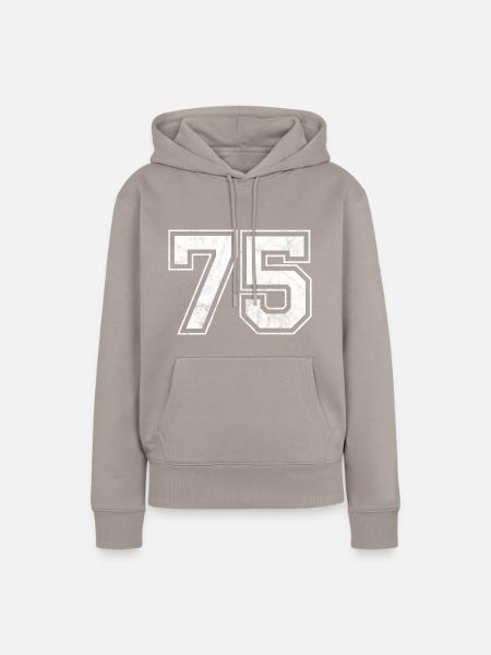 Anzahl 75 - Frauen Premium Bio Hoodie - Taupe