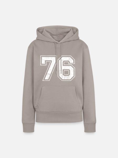 Anzahl 76 - Frauen Premium Bio Hoodie - Taupe