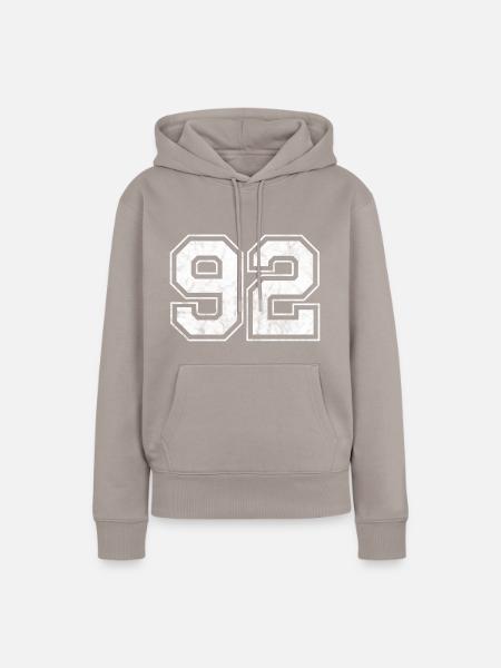 Anzahl 92 - Frauen Premium Bio Hoodie - Taupe