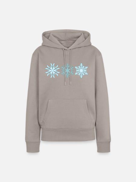 Schneeflocken - Frauen Premium Bio Hoodie - Taupe