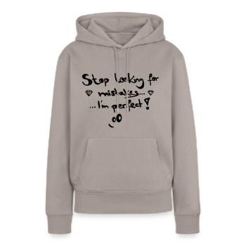 Amour-propre - Sweat à capuche Premium bio Femme - taupe - Devant - Julia (174cm)