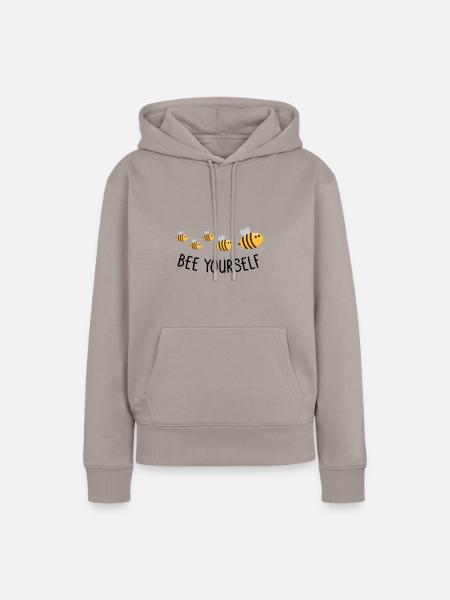 Bee yourself - Frauen Premium Bio Hoodie - Taupe