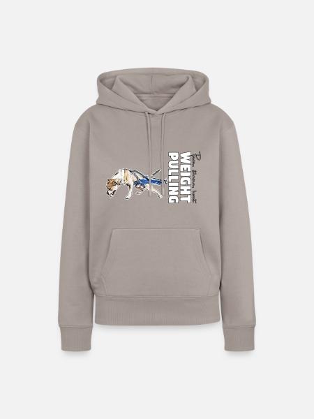 Power, stamina, heart - Weight Pulling - Frauen Premium Bio Hoodie - Taupe