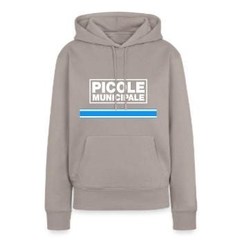 Picole municipale 👮 - Sweat à capuche Premium bio Femme - taupe - Devant - Julia (174cm)