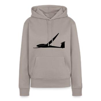Pilote de planeur Ventus C17.6 - Sweat à capuche Premium bio Femme - taupe - Devant - Julia (174cm)