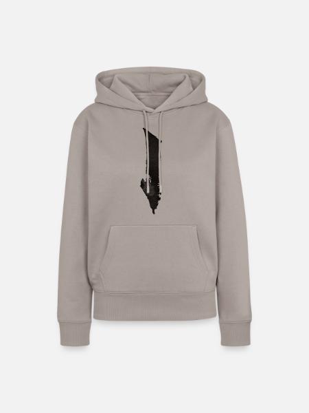 Strich - Pinsel TUSCHE - Frauen Premium Bio Hoodie - Taupe