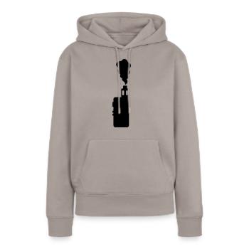 vape + smoke - Frauen Premium Bio Hoodie - Taupe - Vorne - Julia (174cm)
