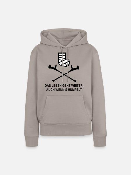 Gipsbein - Frauen Premium Bio Hoodie - Taupe