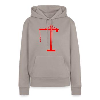 grue - Sweat à capuche Premium bio Femme - taupe - Devant - Julia (174cm)