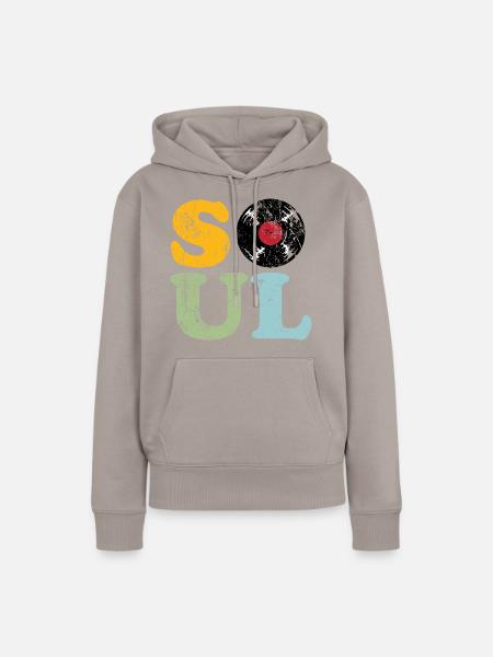 Soul Musik Retro - Frauen Premium Bio Hoodie - Taupe