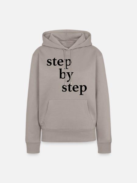 Schritt für Schritt - Frauen Premium Bio Hoodie - Taupe