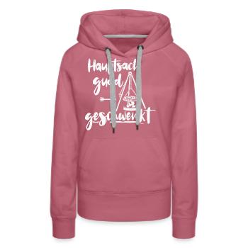 Hauptsach gudd gess geschwenkt Saarland schwenken - Frauen Premium Bio Hoodie - Malve - Vorne - Isabella (175cm)