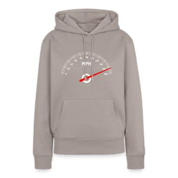 Compteur de vitesse vitesse voiture moto MPH - Sweat à capuche Premium bio Femme - taupe - Devant - Julia (174cm)