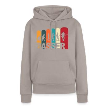 Bass guitarist Ebass Evolution bass guitarist - Women’s Premium Organic Hoodie - taupe - Front - Julia (174cm)