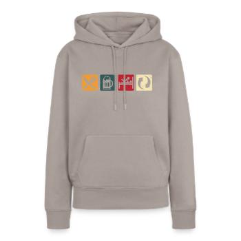 Eat Sleep Sex Gift Algorithme de vie - Sweat à capuche Premium bio Femme - taupe - Devant - Julia (174cm)
