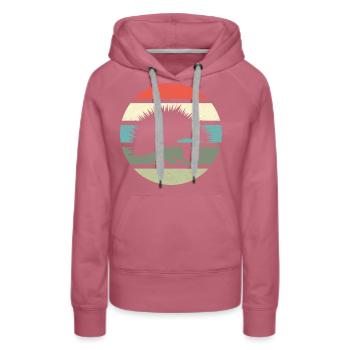 Retro Igel Vintage Stacheligel - Frauen Premium Bio Hoodie - Malve - Vorne - Isabella (175cm)