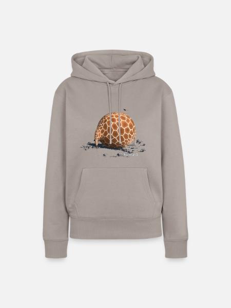 Rollin' Wild - Giraffe drinking - Frauen Premium Bio Hoodie - Taupe