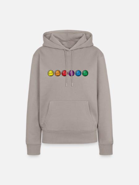 Bunte Knöpfe - nebeneinander - Frauen Premium Bio Hoodie - Taupe