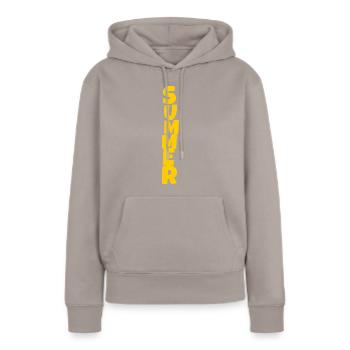 summer - Frauen Premium Bio Hoodie - Taupe - Vorne - Julia (174cm)