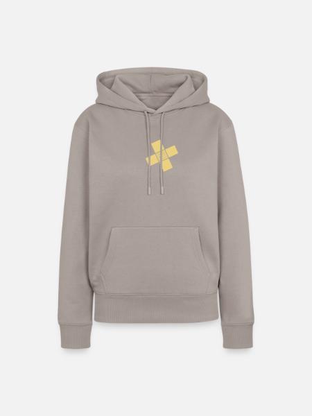 gekreuzte pflaster - Frauen Premium Bio Hoodie - Taupe