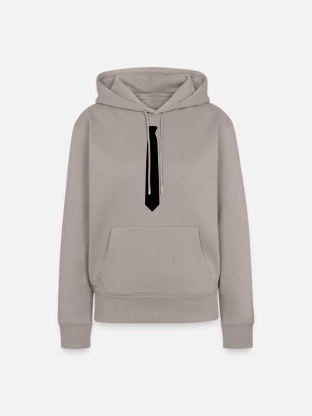 Krawatte - Frauen Premium Bio Hoodie - Taupe