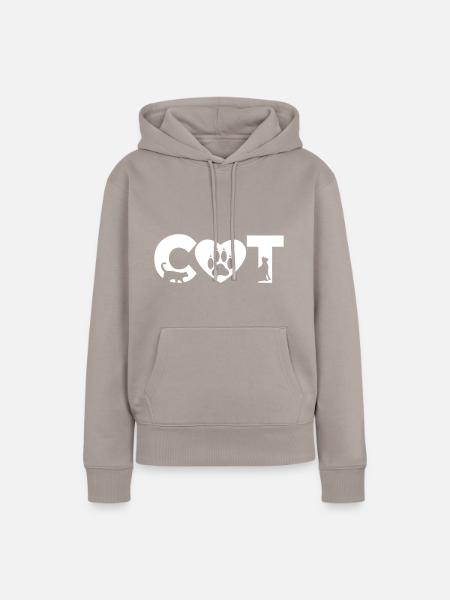 CAT PAW KATZE - Frauen Premium Bio Hoodie - Taupe