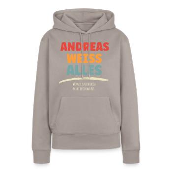 Andreas weiss Alles - Frauen Premium Bio Hoodie - Taupe - Vorne - Julia (174cm)