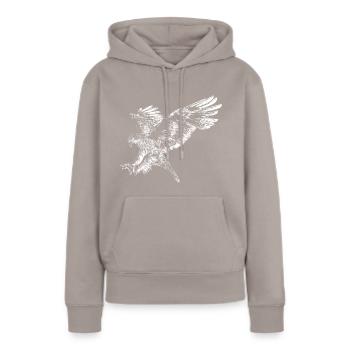Aigle royal - Sweat à capuche Premium bio Femme - taupe - Devant - Julia (174cm)