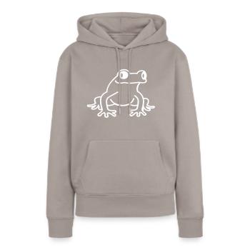 Frosch - Frauen Premium Bio Hoodie - Taupe - Vorne - Julia (174cm)