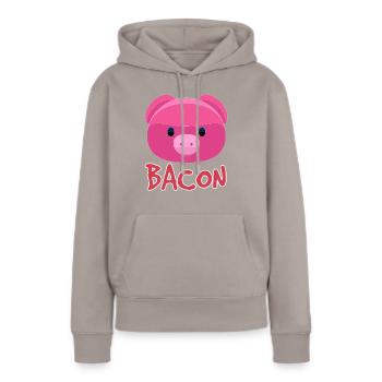 Cochon bacon - Sweat à capuche Premium bio Femme - taupe - Devant - Julia (174cm)