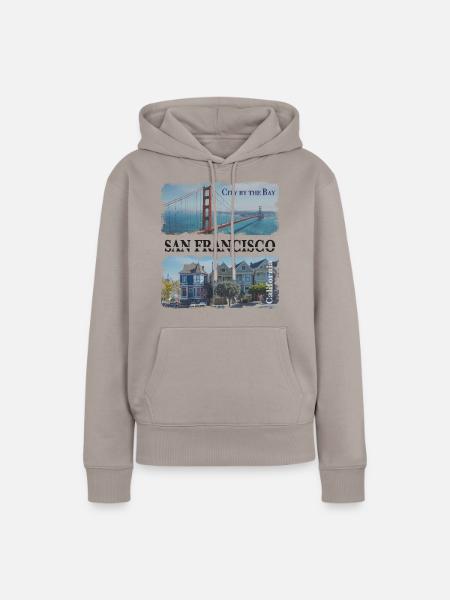 San Francisco - Frauen Premium Bio Hoodie - Taupe