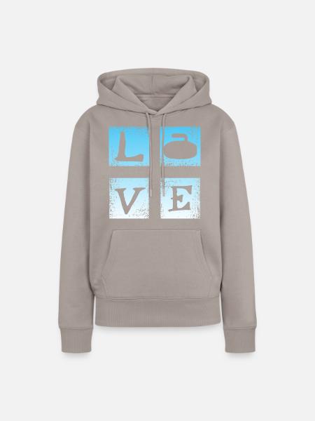 Liebe Curling - Frauen Premium Bio Hoodie - Taupe