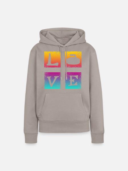 Liebe Curling - Frauen Premium Bio Hoodie - Taupe