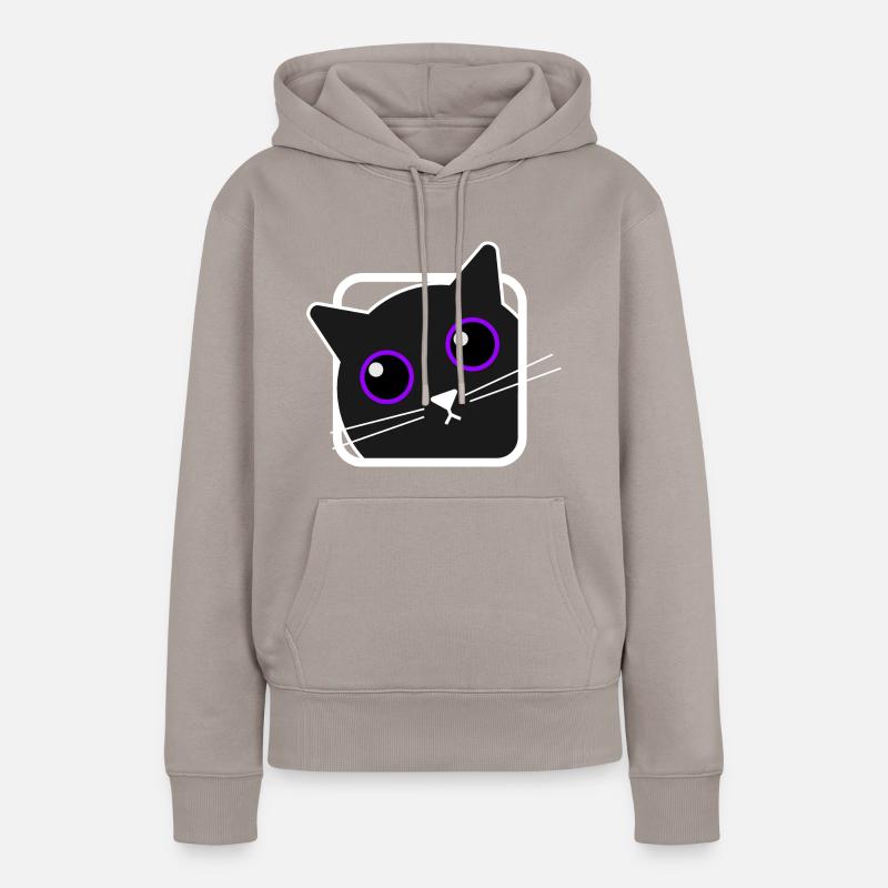 Widget chat mignon - Sweat à capuche Premium bio Femme - taupe