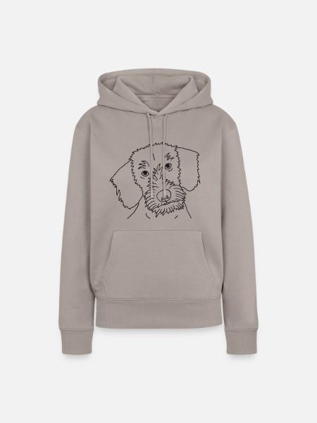 Rauhaardackel - Frauen Premium Bio Hoodie - Taupe