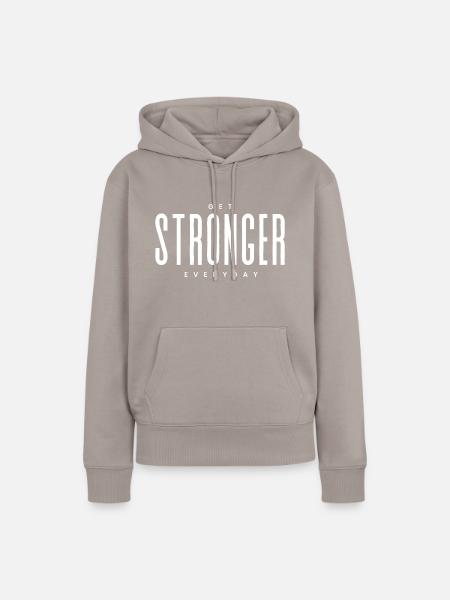 Get Stronger - Frauen Premium Bio Hoodie - Taupe