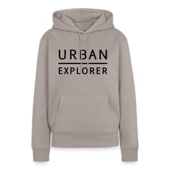 Urban Explorer - Sweat à capuche Premium bio Femme - taupe - Devant - Julia (174cm)