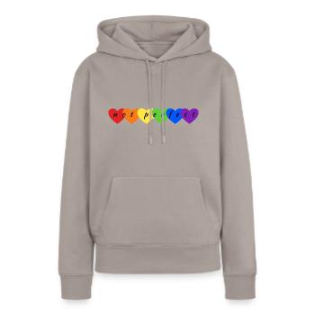 Pas parfait - Sweat à capuche Premium bio Femme - taupe - Devant - Julia (174cm)