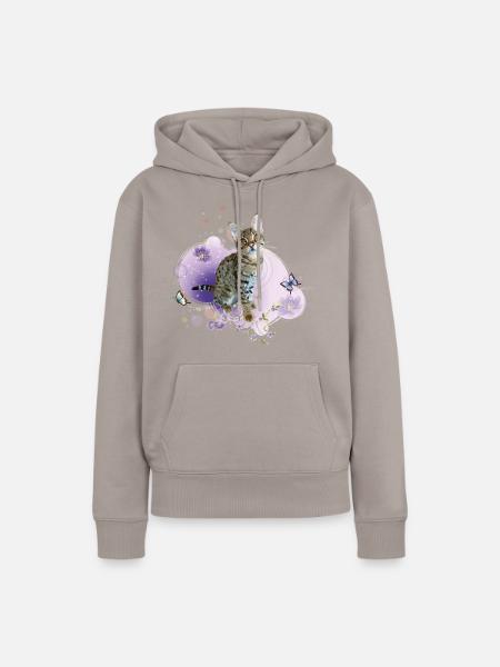 Tabby - Frauen Premium Bio Hoodie - Taupe