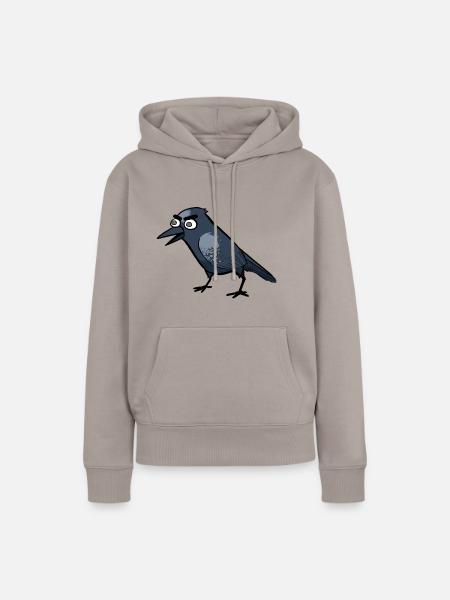 Krähen-Haltung - Frauen Premium Bio Hoodie - Taupe