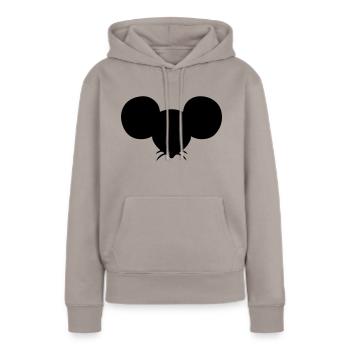 Souris Souris Tête Souris Souris - Sweat à capuche Premium bio Femme - taupe - Devant - Julia (174cm)