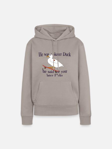Sk8ter Duck! - Frauen Premium Bio Hoodie - Taupe