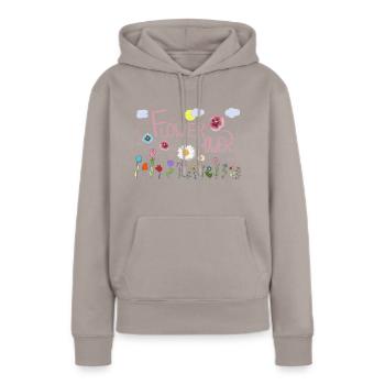 Spring is coming - Frauen Premium Bio Hoodie - Taupe - Vorne - Julia (174cm)