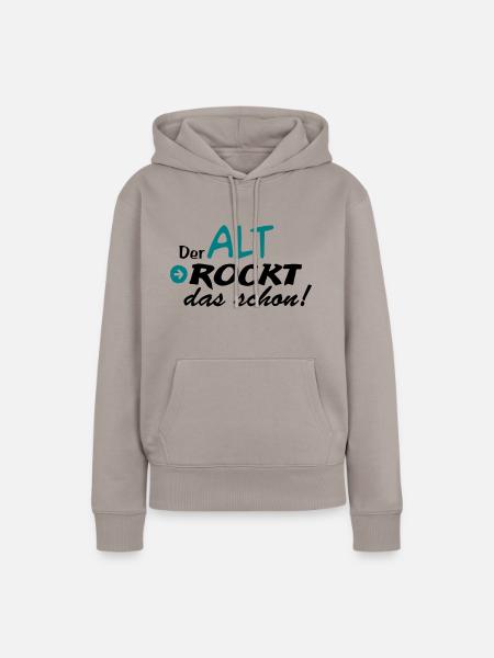 Der Alt rockt! - Frauen Premium Bio Hoodie - Taupe