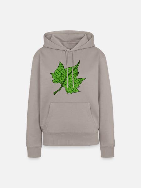 grünes Blatt - Frauen Premium Bio Hoodie - Taupe