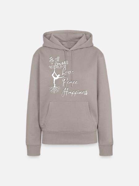 Love Peace Happiness - Frauen Premium Bio Hoodie - Taupe